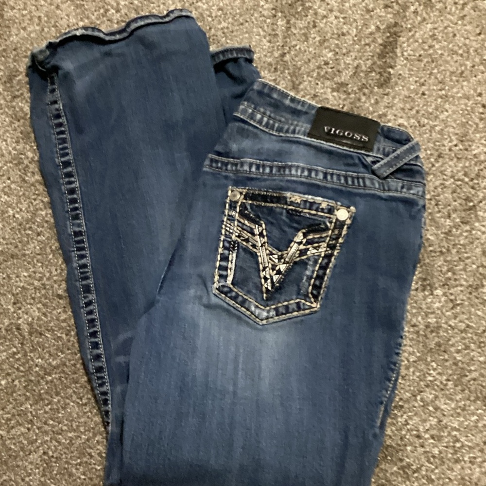 Vigoss Women's Straight Leg Jeans in Classic Blue